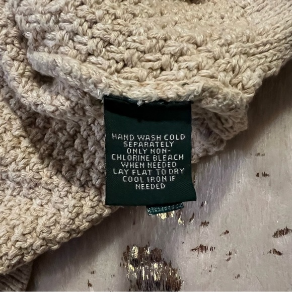 Lauren Ralph Lauren M Cream and Tan Color Block Sweater - Picture 5 of 6
